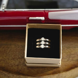 Speidel Stainless Steel CZ Triple Band Ring